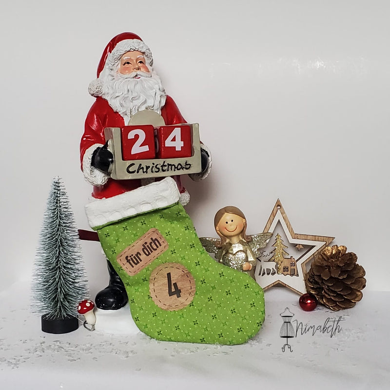 Adventskalenderzahlen zum Aufbügeln in Lederoptik